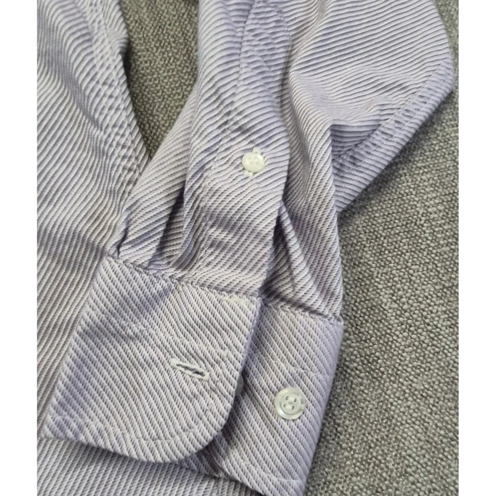Banana Republic Dobby Dre men's Slim fit purple striped button up shirt‎ M L/S